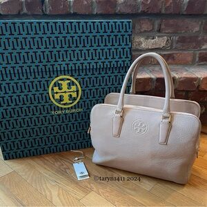 **SOLD**  Tory Burch Pebbled Leather Marion Triple Zip Satchel